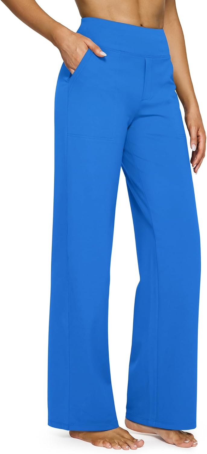 G4Free EverGoing Yoga Pants Women Wide Leg Pants with Pockets High Waist Stretch Dress Casual Sweatpants Petite/Regular/Tall