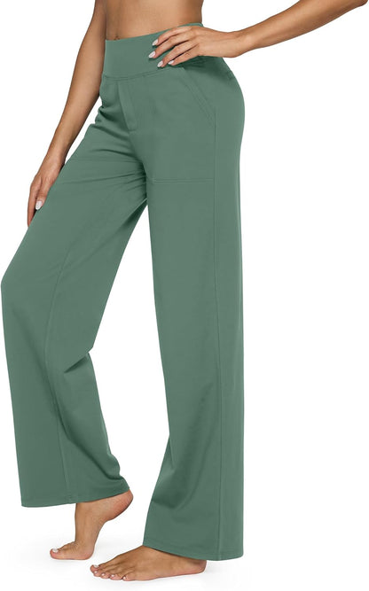 G4Free EverGoing Yoga Pants Women Wide Leg Pants with Pockets High Waist Stretch Dress Casual Sweatpants Petite/Regular/Tall