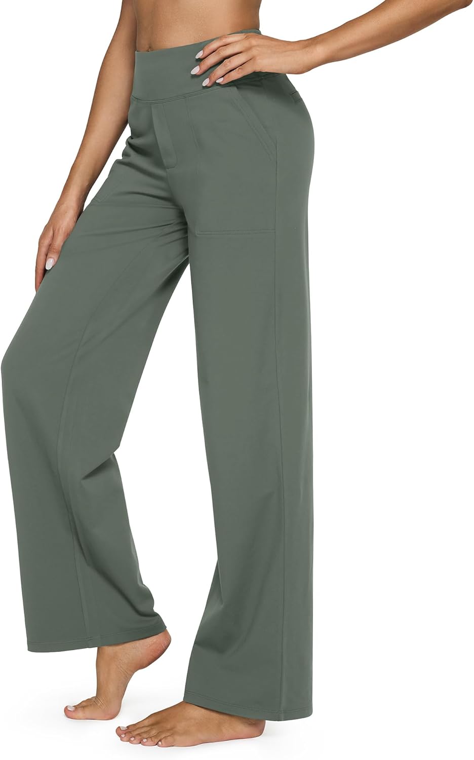 G4Free EverGoing Yoga Pants Women Wide Leg Pants with Pockets High Waist Stretch Dress Casual Sweatpants Petite/Regular/Tall