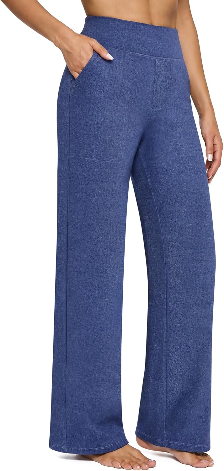 G4Free EverGoing Yoga Pants Women Wide Leg Pants with Pockets High Waist Stretch Dress Casual Sweatpants Petite/Regular/Tall